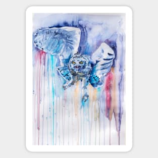 Snowy owl flying Sticker